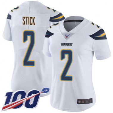 Los Angeles Chargers NFL Football Easton Stick White Jersey Women Limited #2 Road 100th Season Vapor Untouchable->youth nfl jersey->Youth Jersey